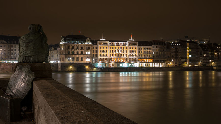 Illuminated city at night