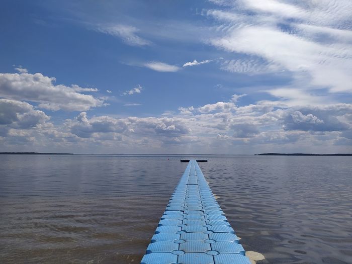 Scenic view of pier over sea against sky