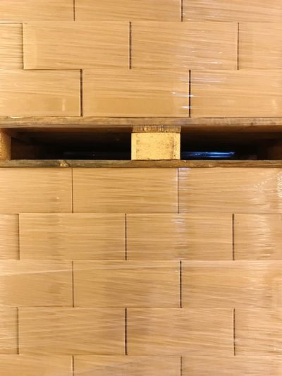 Boxes stacked at storage compartment