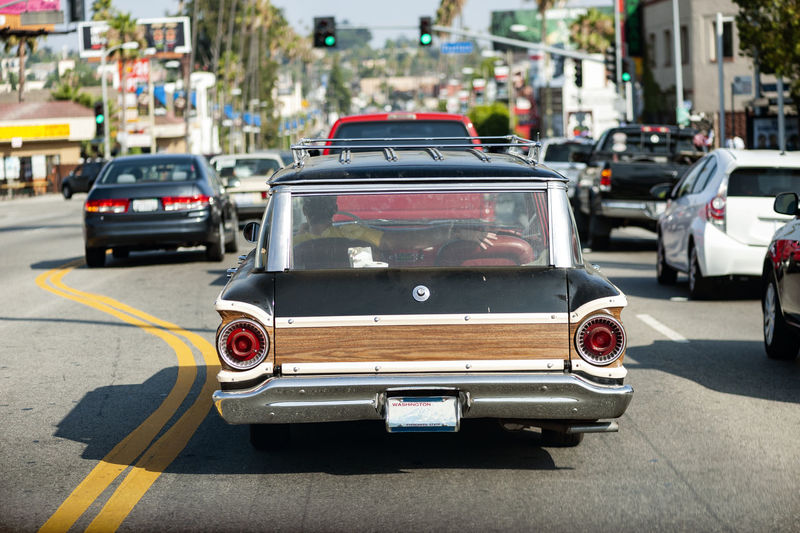 Cruising through hollywood traffic on a hot summer afternoon