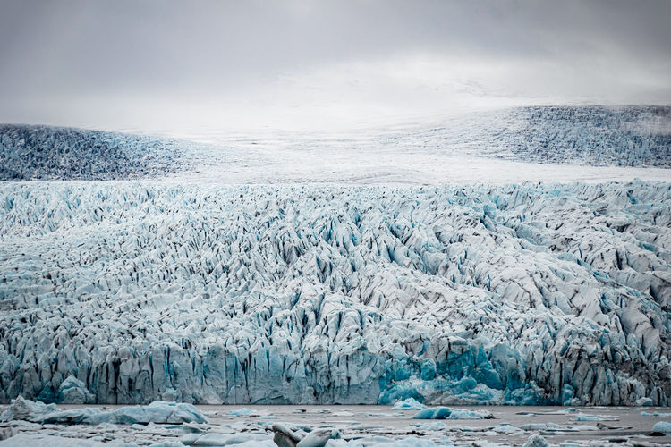 The front of the outlet glacier fjallsjokull located in vatnajokull national park in south iceland