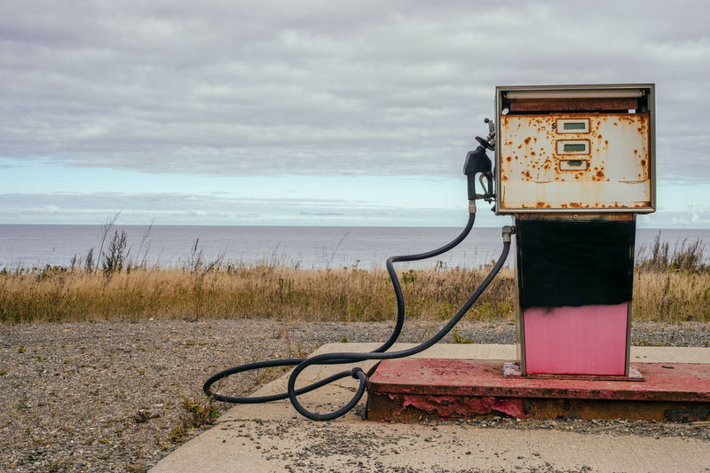 Abandoned rusty gas pump