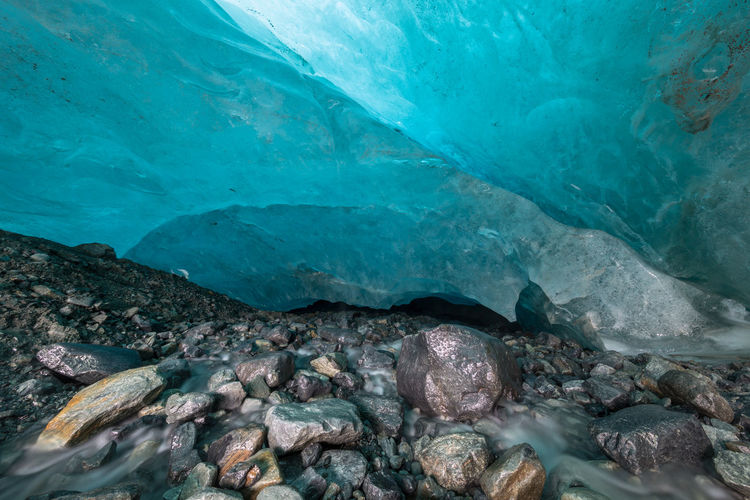 Rocks in ice cave