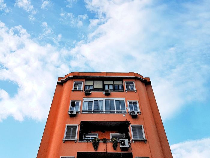 Low angle view of building against sky