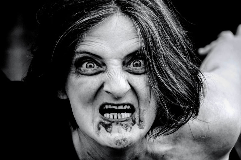 Portrait of scary woman