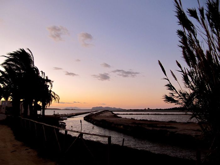 Scenic view of sea at sunset