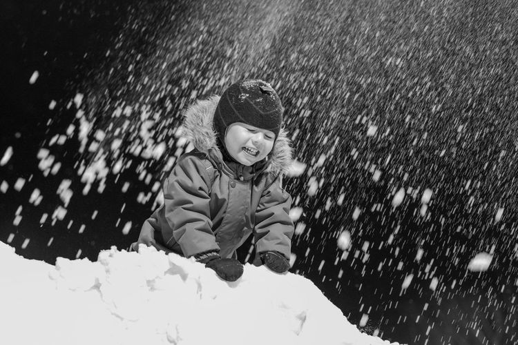 Full length of girl in snow during winter