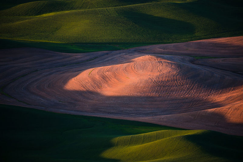 High angle view of hills at steptoe butte state park