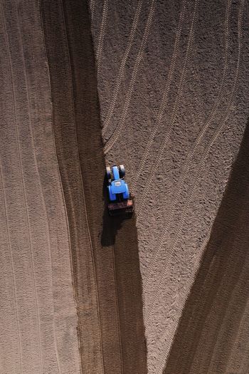 High angle view of tractor 