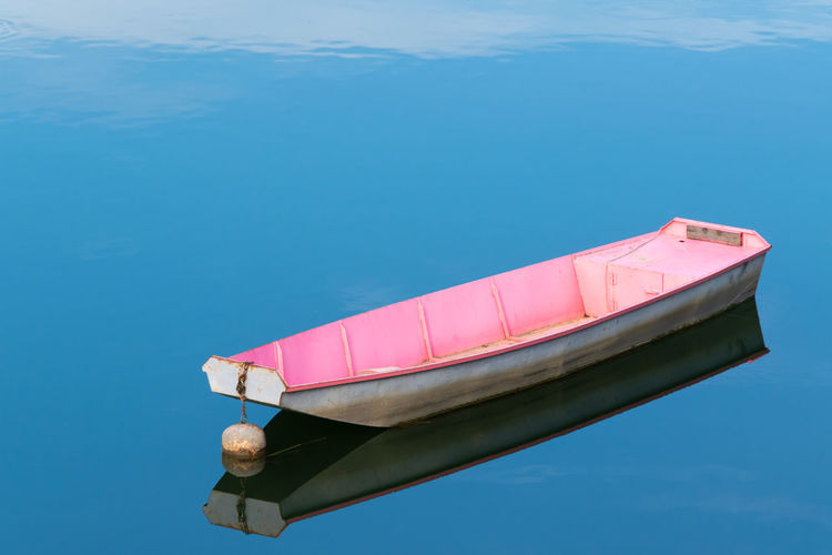 low angle view of boat in sea