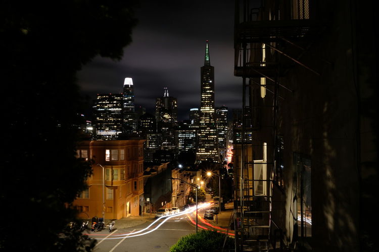 Night in downtown san francisco