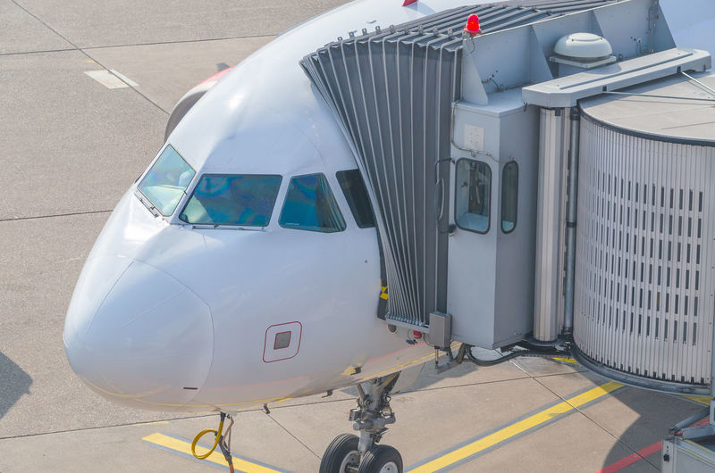 High angle view of airplane