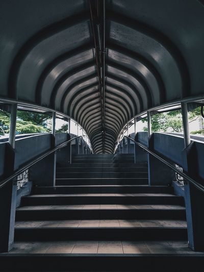 Interior of empty railway bridge