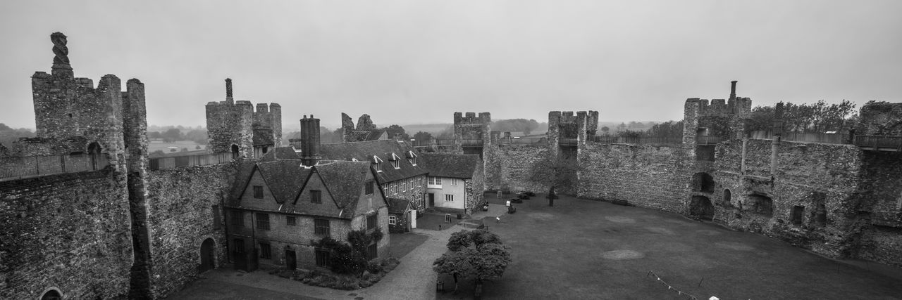Panoramic view of framingham castle against sky