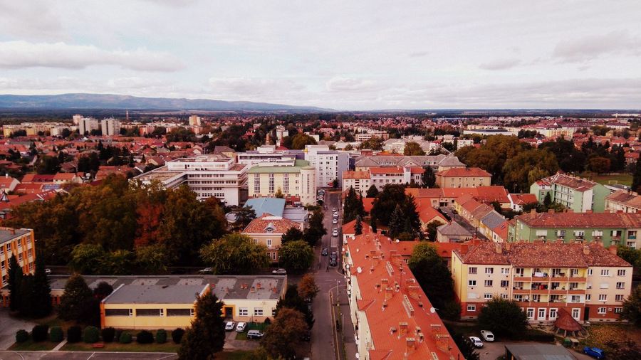 High angle view of cityscape