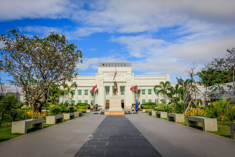 View of historical building against cloudy sky