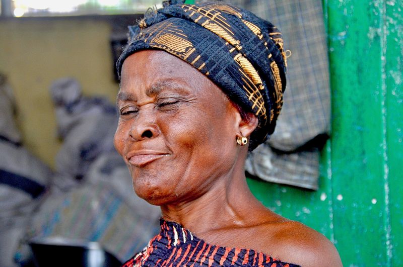 Close-up of smiling woman outdoors