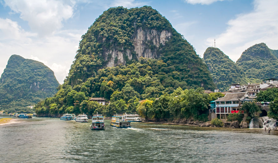 Yangshuo county and li river in guilin, china.