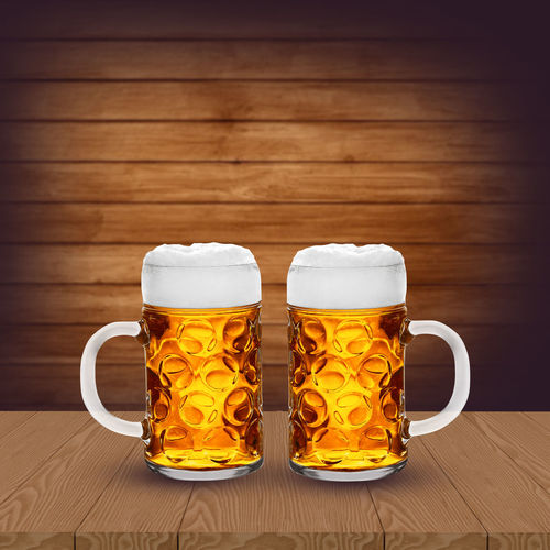 Beer glass on table