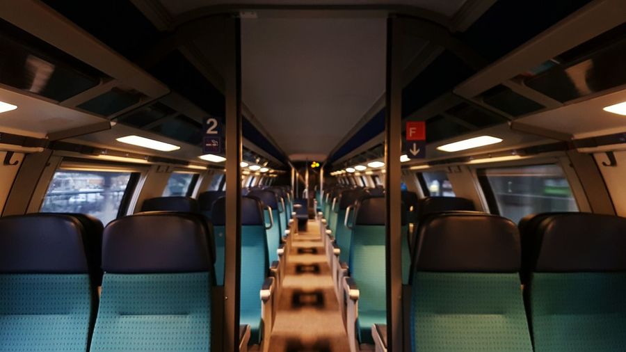 Empty seats in train