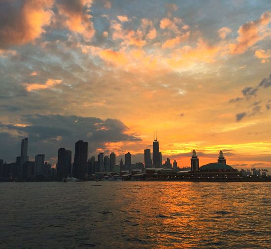 Cityscape at sunset