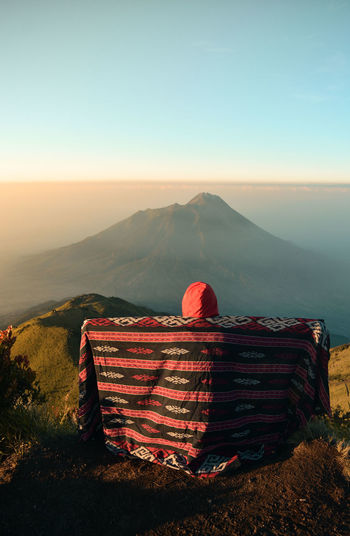 Enjoy the morning from the peak of mount merbabu, central java