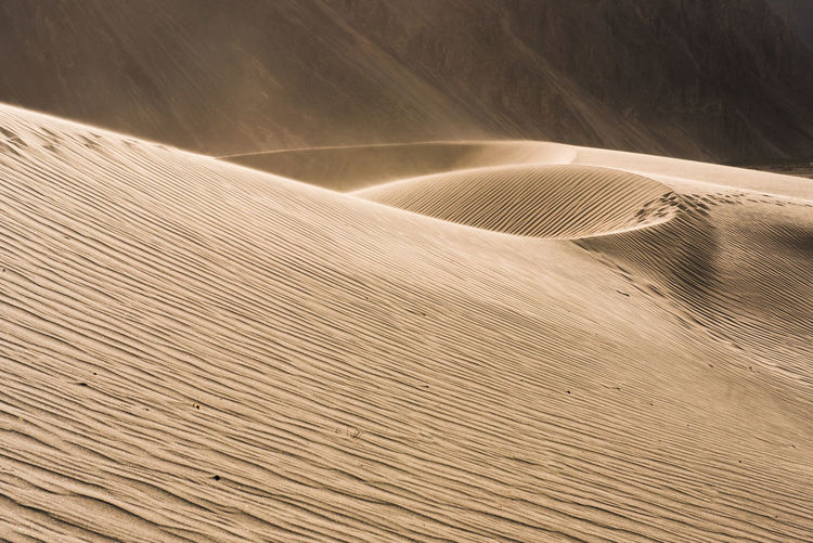 High angle view of sand dune