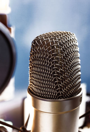 Close-up of condenser microphone 