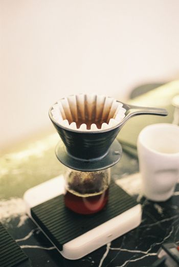 Close-up of coffee on table