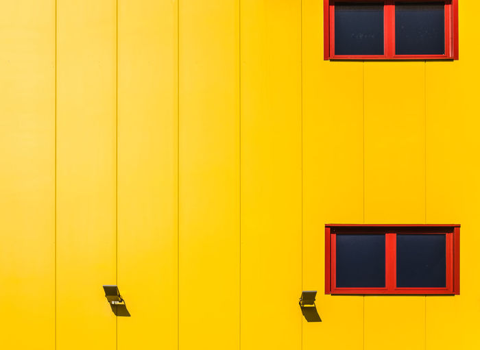 Full frame shot of yellow orange building