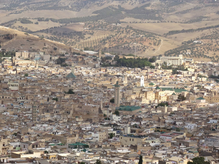 High angle view of townscape