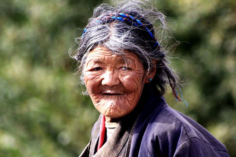 Close-up of senior woman