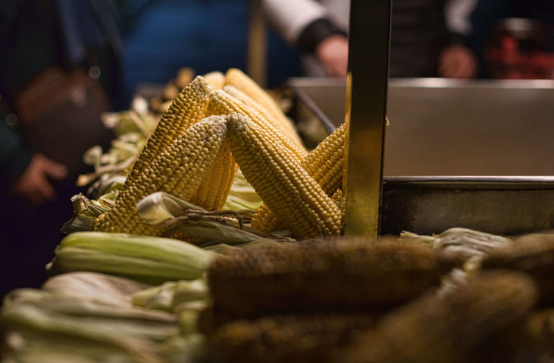 Close-up of corn for sale in market