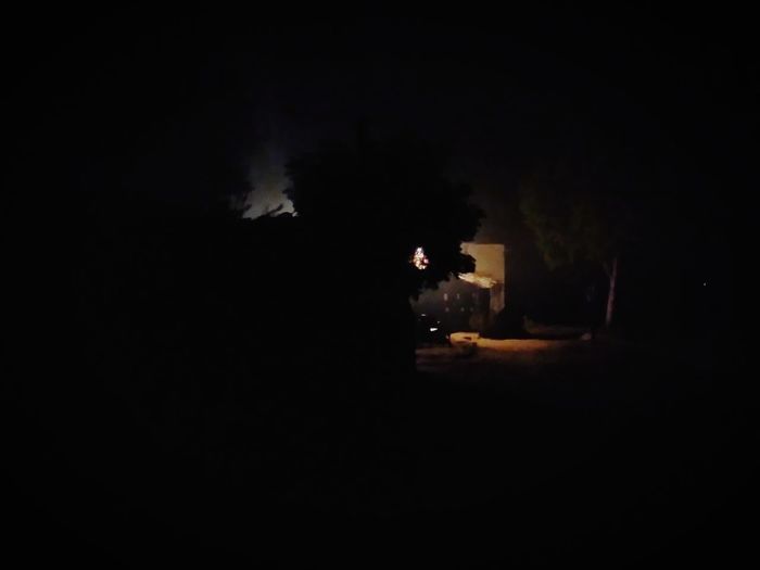 Silhouette of man at night