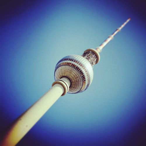 Low angle view of communications tower