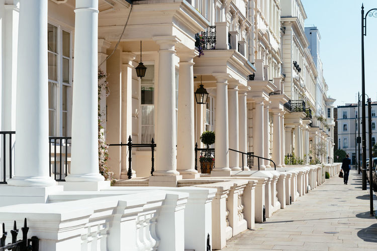 Luxury english victorian houses in notting hill, in kensington and chelsea