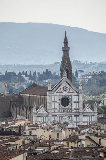 The basilica of santa croce in florence view from above