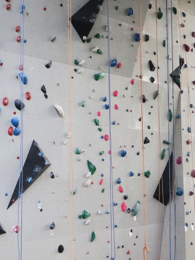 Low angle view of multi colored lights on wall