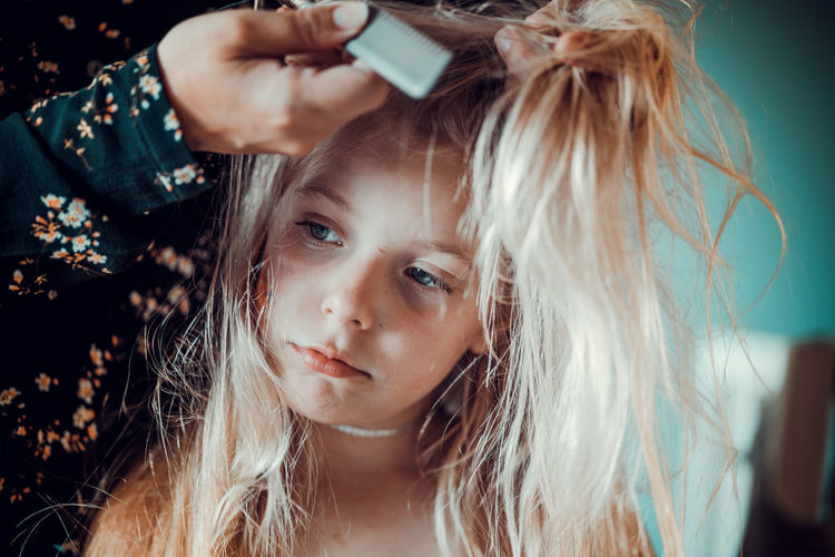 Portrait Childhood Child Beautiful Woman Headshot Beauty Girls Front View