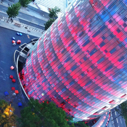 High angle view of cars moving on road