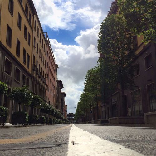 Road passing through city