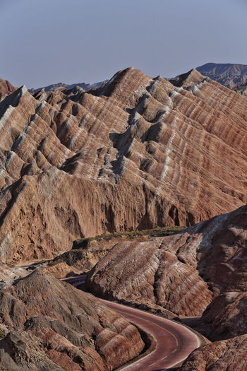 0864 sandstone and siltstone landforms of zhangye-danxia nnal.geological park. zhangye-gansu china.