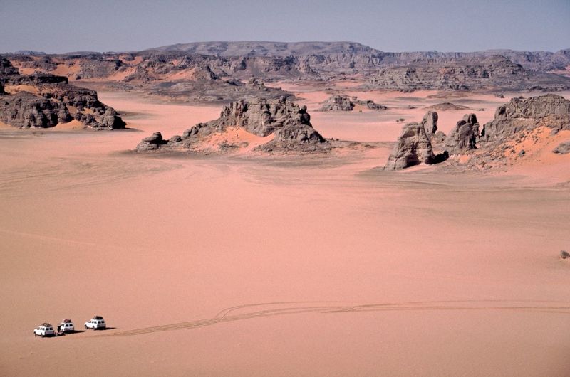 Scenic view of desert against sky