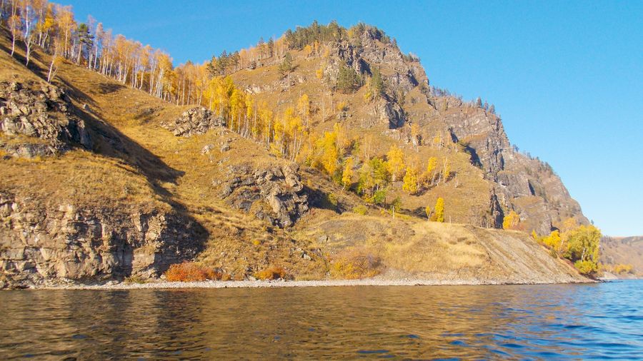 The eastern slope of the southern part of the seaside ridge. taken from the surface of lake baikal.