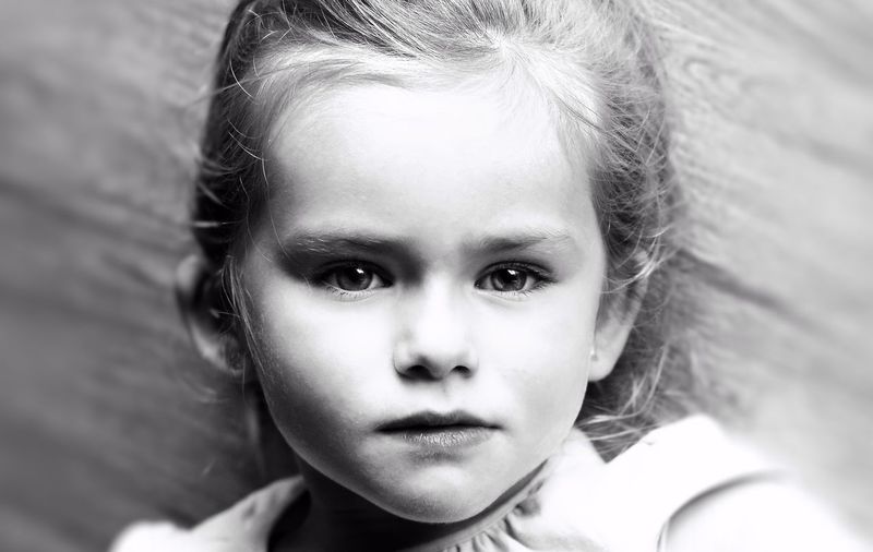Close-up portrait of cute girl