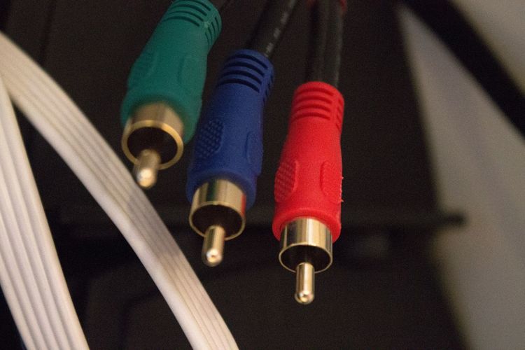 Close-up of colorful cables