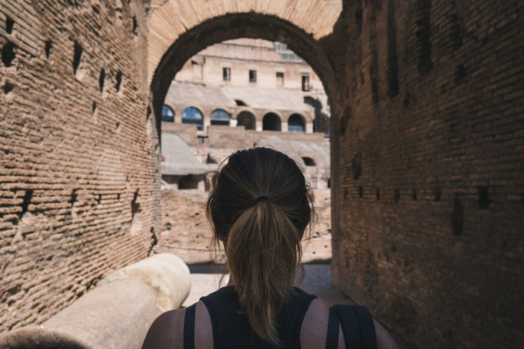 Girl at the colosseum, rome