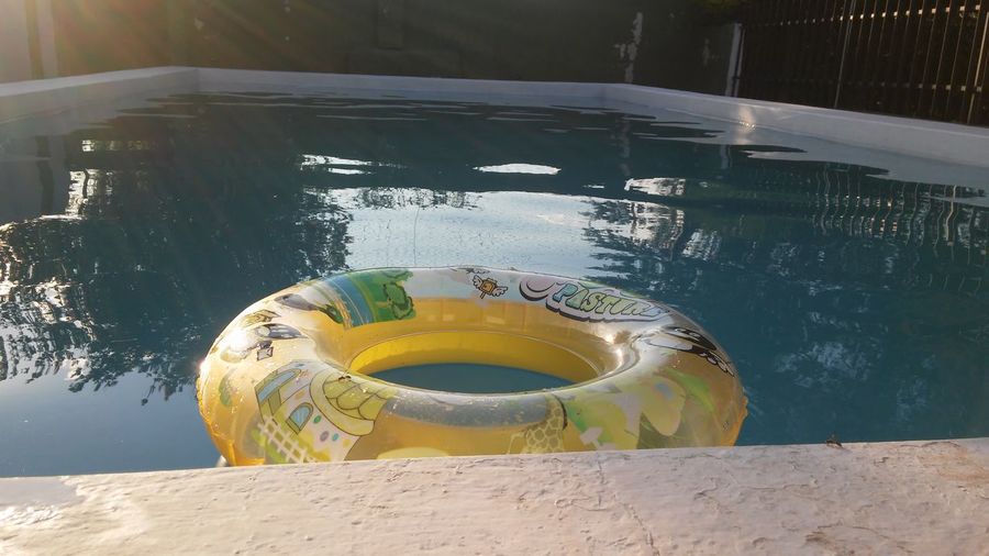 Inflatable ring in water