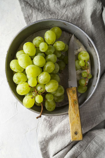 High angle view of fruits in bowl