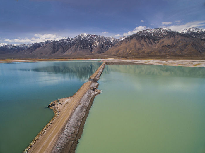 Evaporation ponds in owens valley